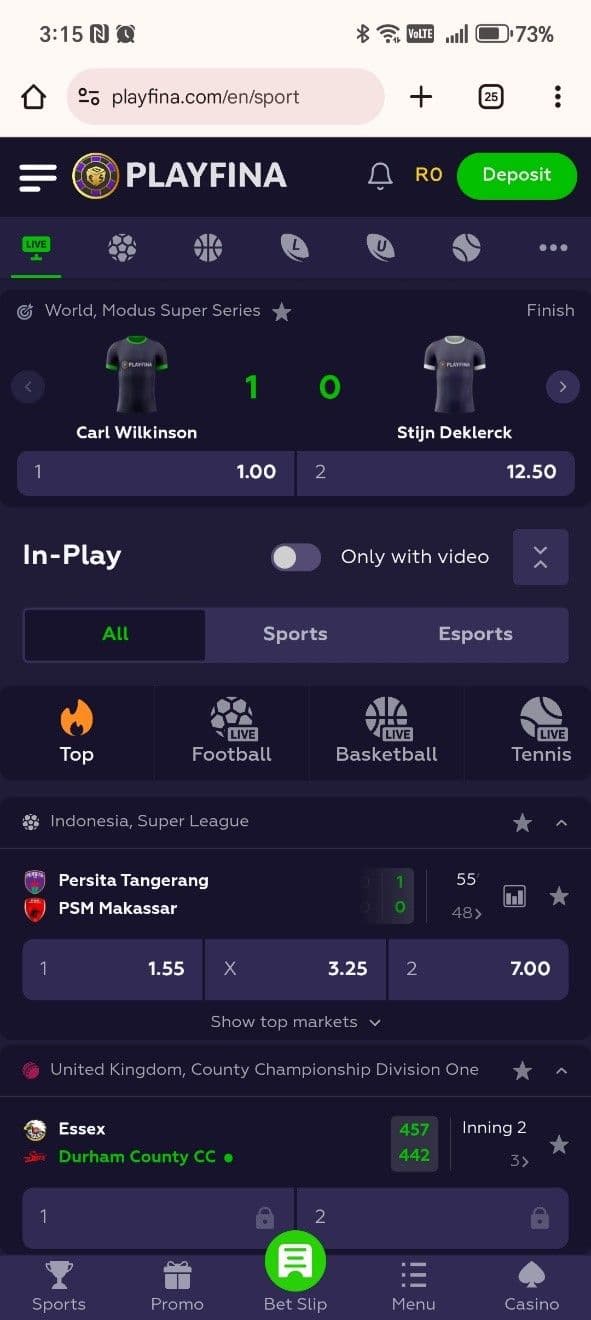 Live Betting & Streaming Playfina