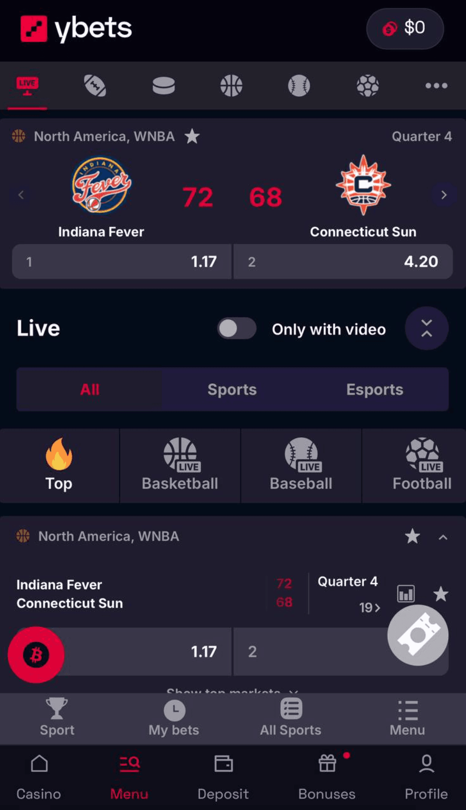 Live Betting & Streaming Ybet