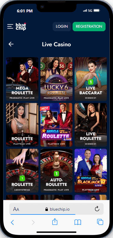 Live Dealer Games Blue Chip