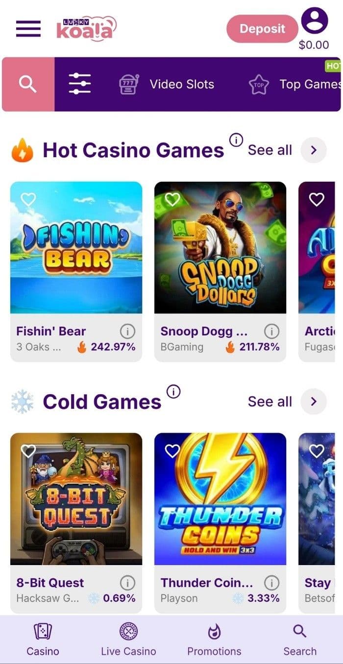 Lucky Koala Casino Review