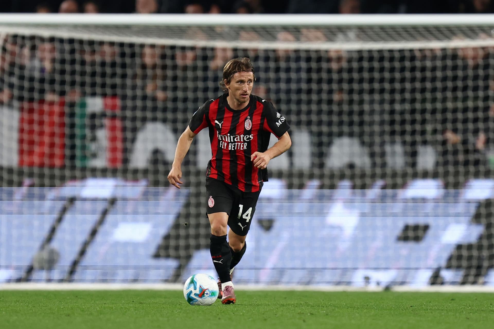 Luka Modric of Ac Milan controls the ball during the Serie A match