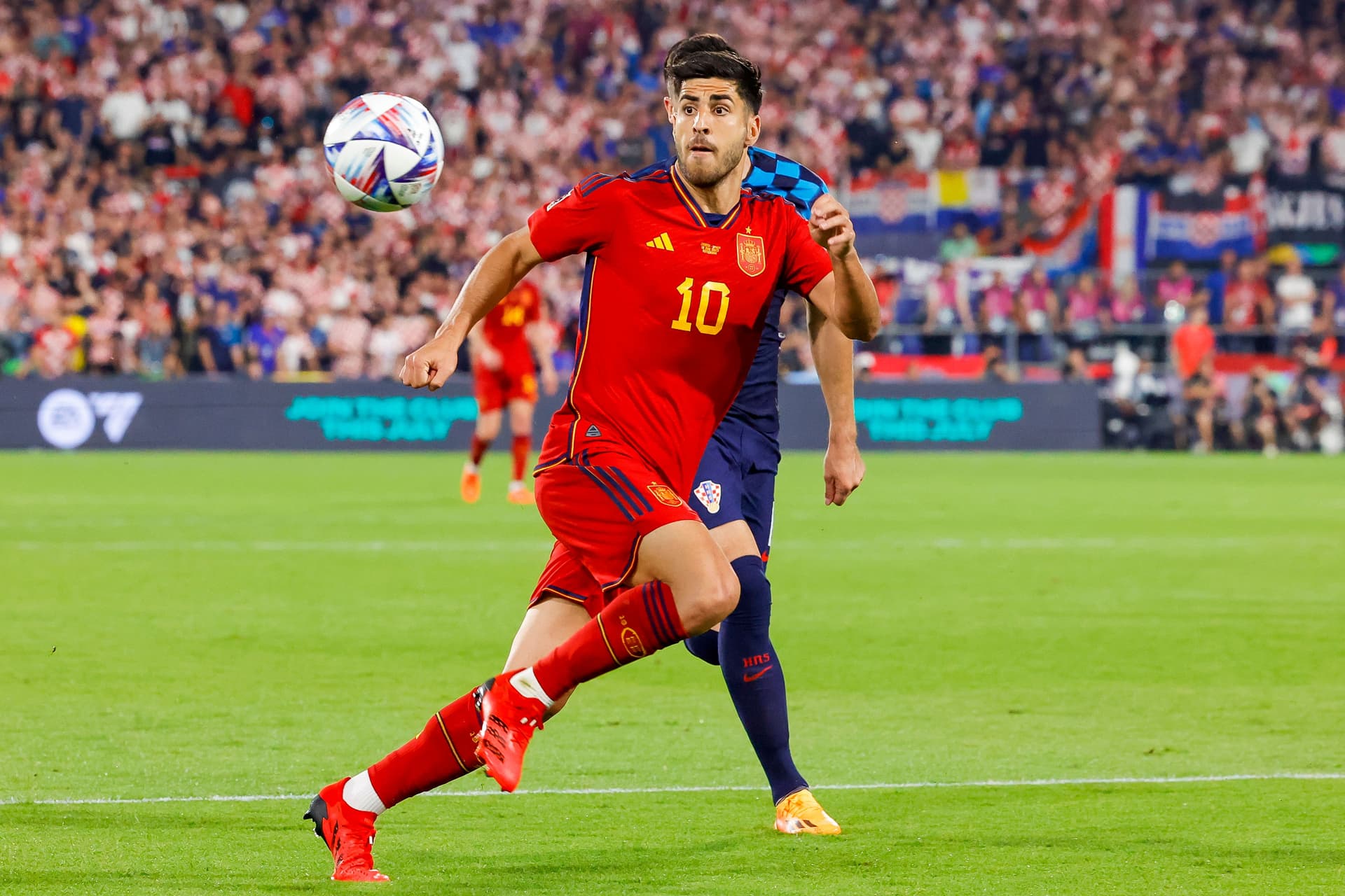 Marco Asensio of Spain controls the ball