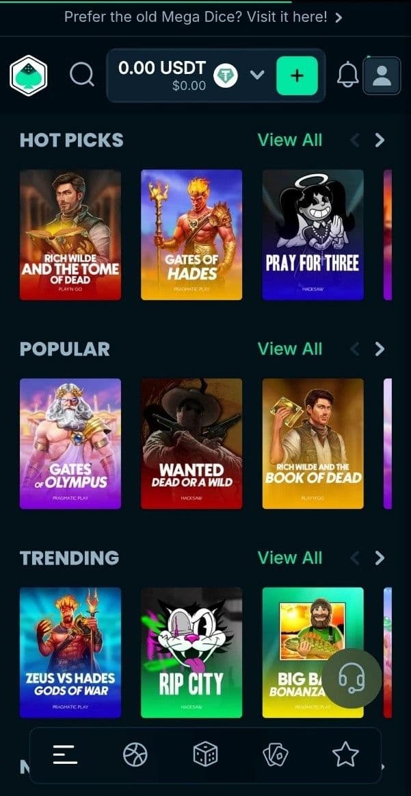 Mega Dice Casino Review