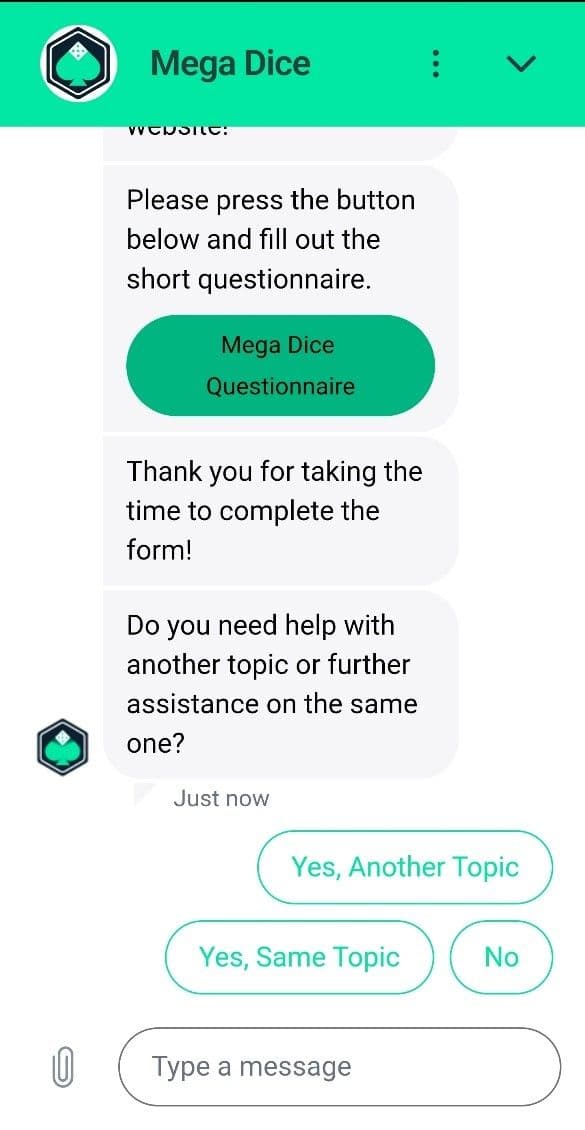 Mega Dice Customer Support