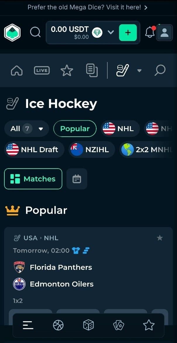 Mega Dice Desktop vs Mobile
