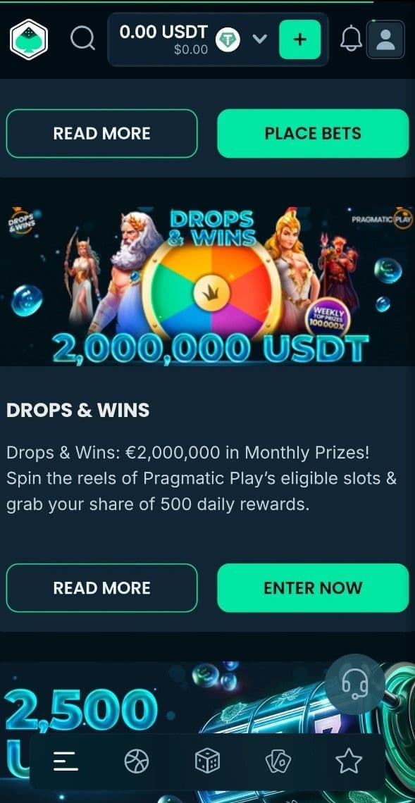 Mega Dice Drops & Wins Offer