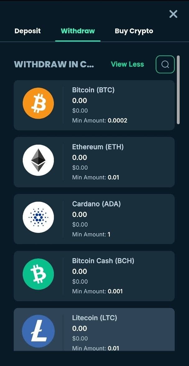 Mega Dice Withdrawal Methods