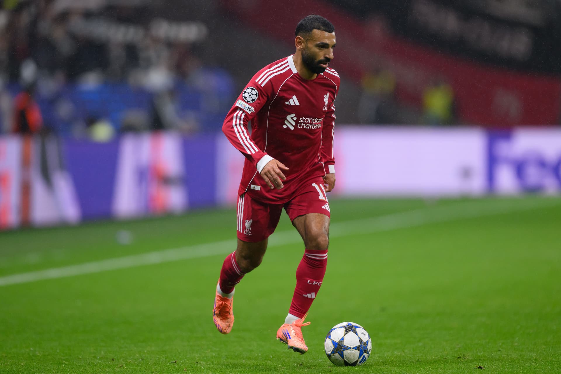 Mohamed Salah of Liverpool FC in action during the UEFA Champions