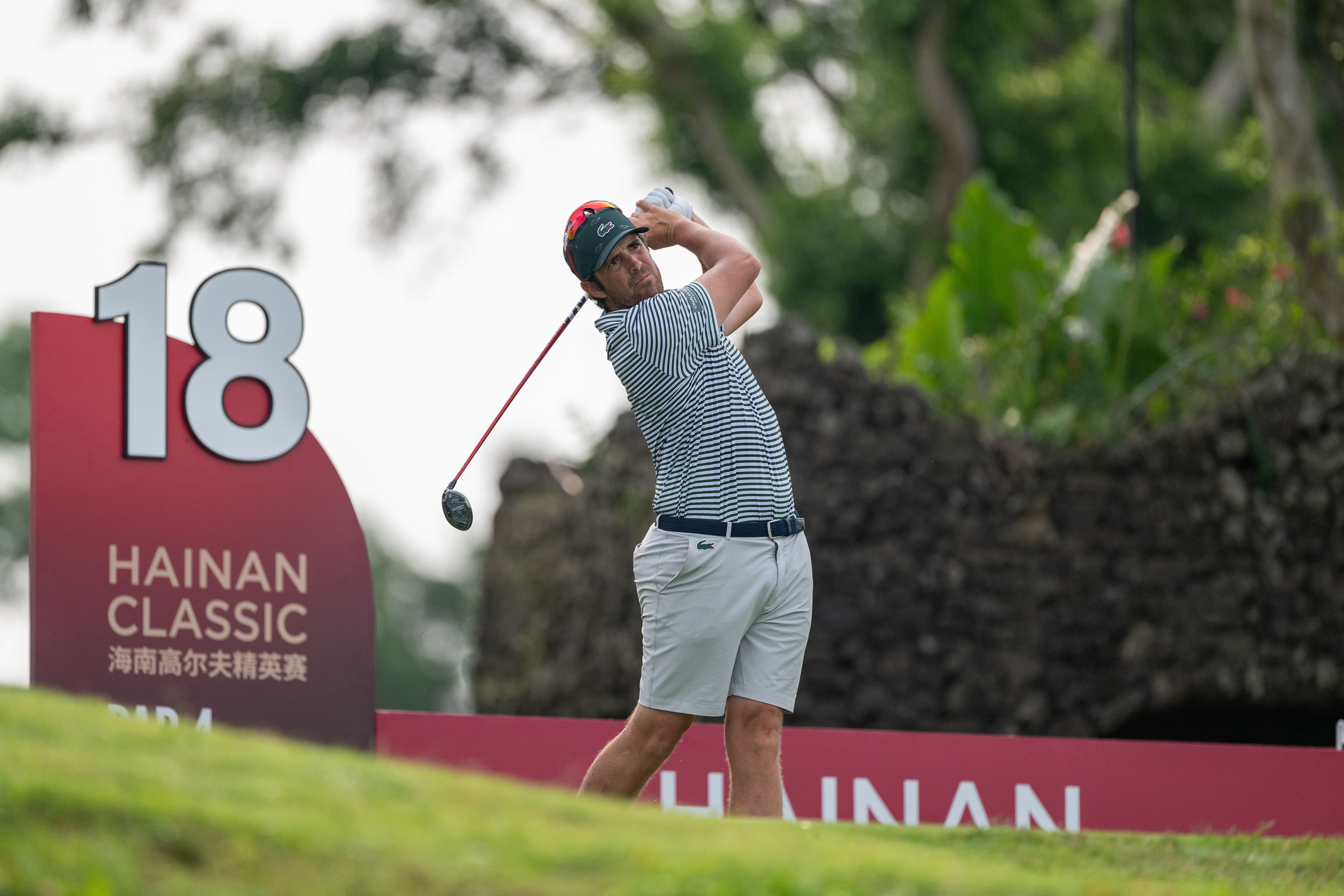 Nacho Elvira of Spain tees off on hole 18 during day two of the Hainan Classic 2025.jpg