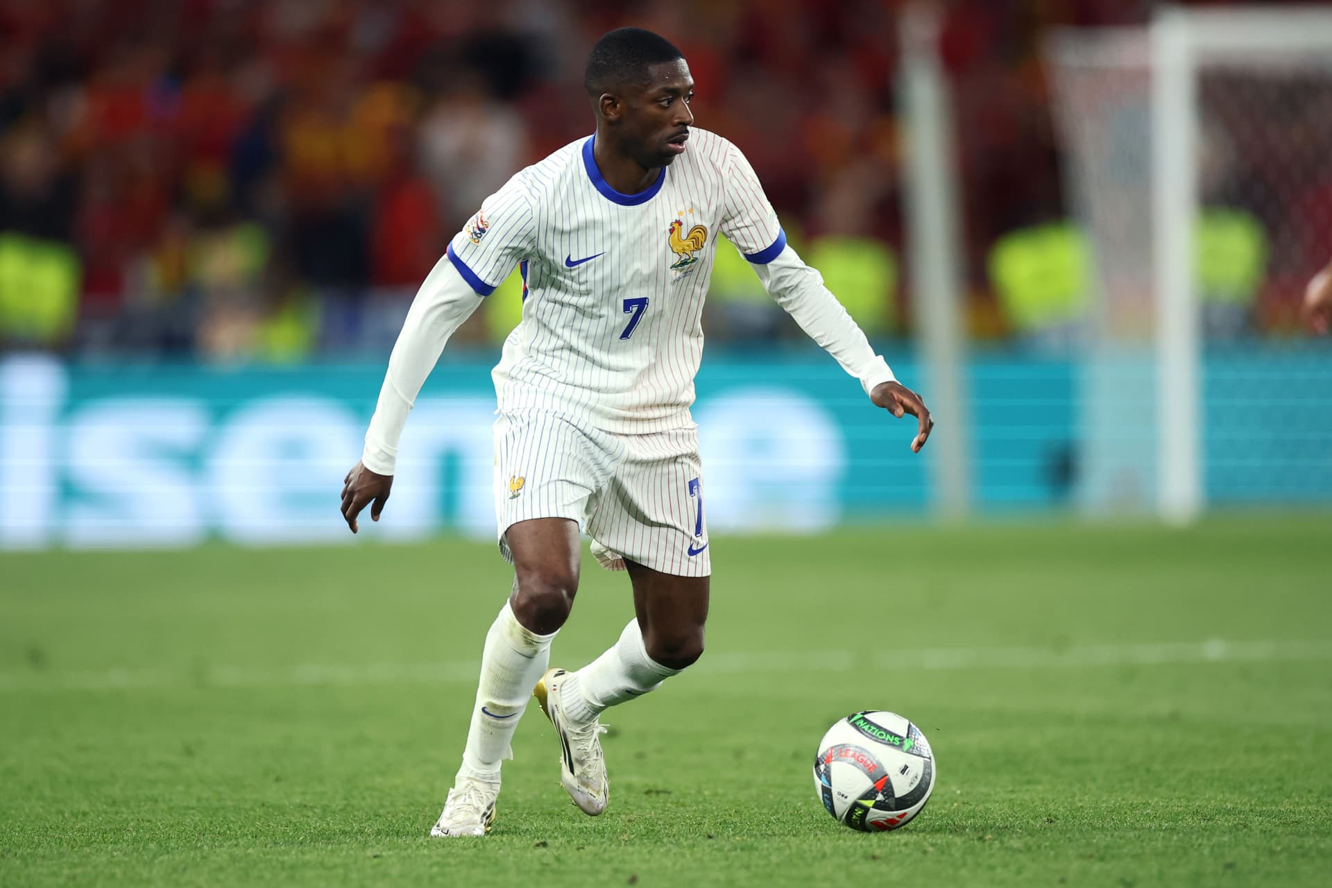 Ousmane Dembele of France controls the ball during the UEFA Nations League 2025