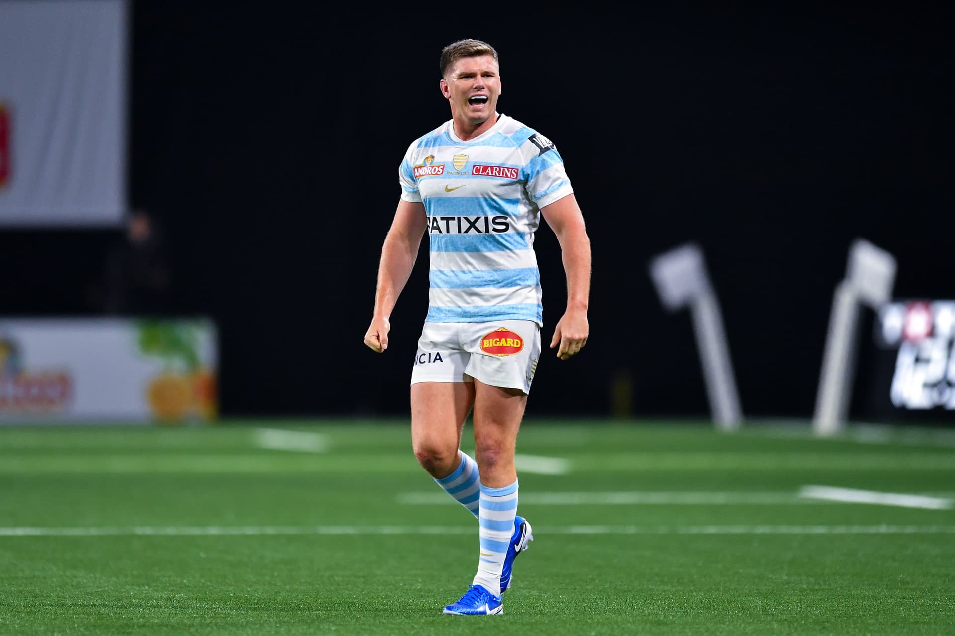 Owen Farrell of Racing 92 looks on during the Top 14 match