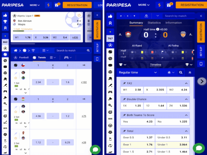 Paripesa Mobile Experience