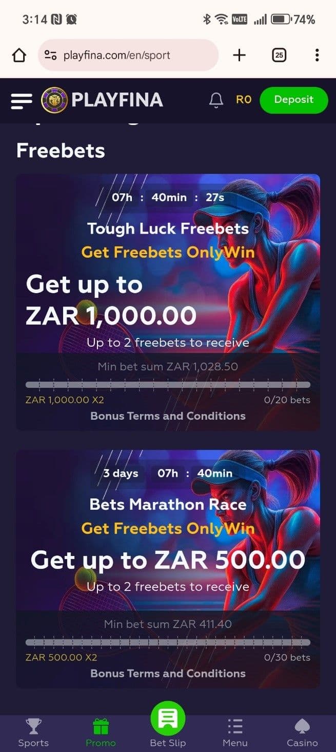 Playfina Sports Betting Promotions