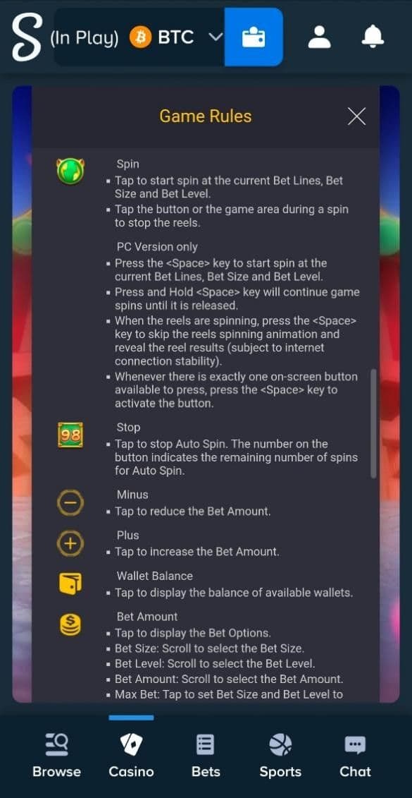 Press Spin to play or use Auto Spin for automatic rounds