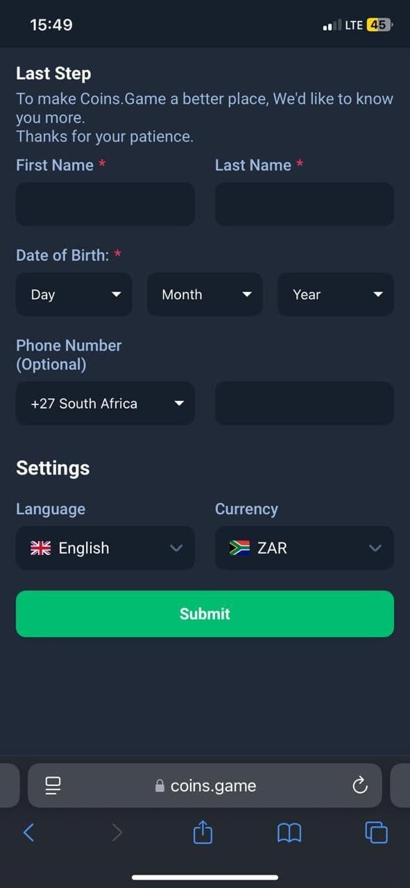 Provide your phone number and DOB.
