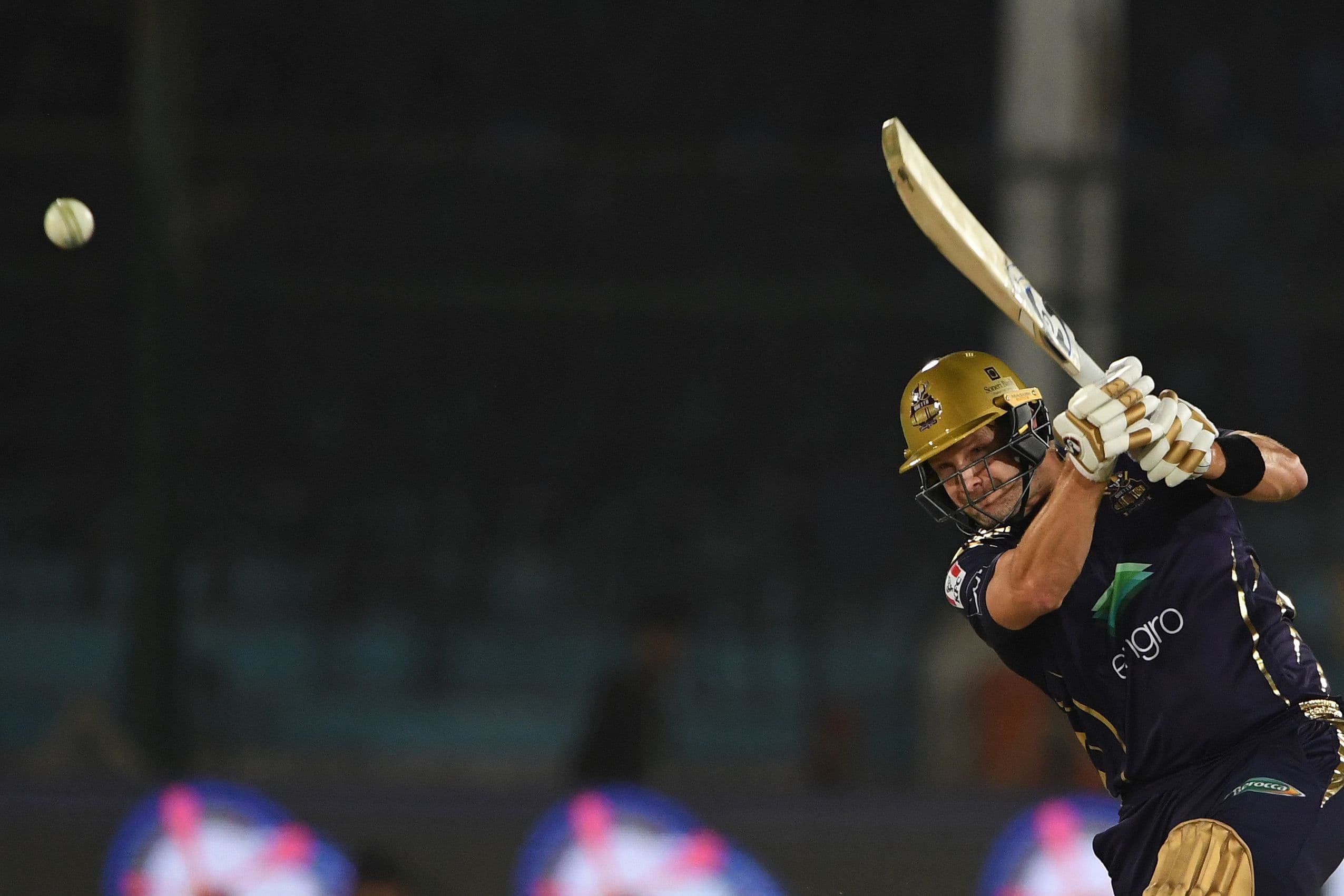 Quetta Gladiators Shane Watson plays a shot during the Pakistan Super League (PSL)