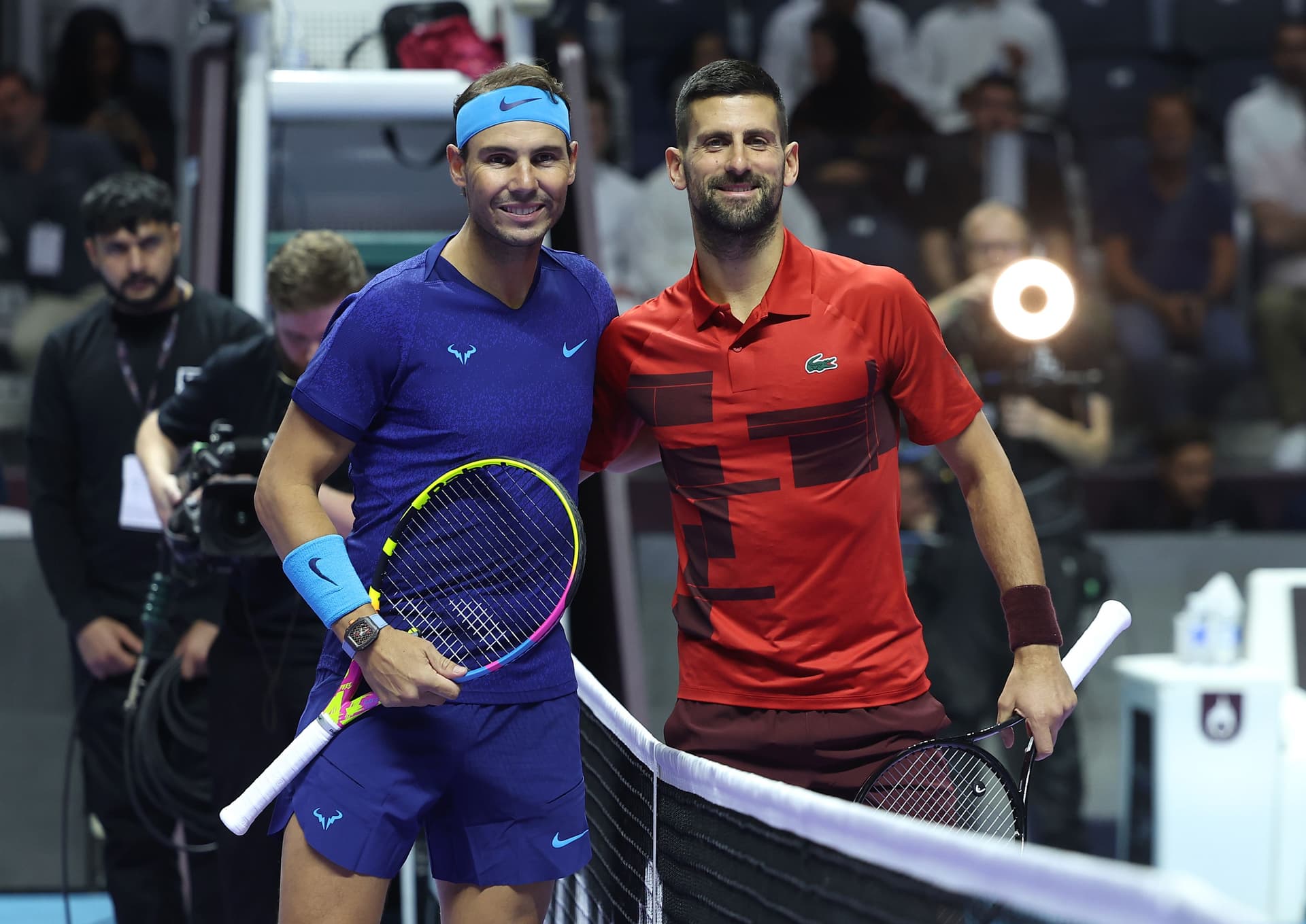Rafael Nadal of Spain (left) and Novak Djokovic of Serbia.jpg