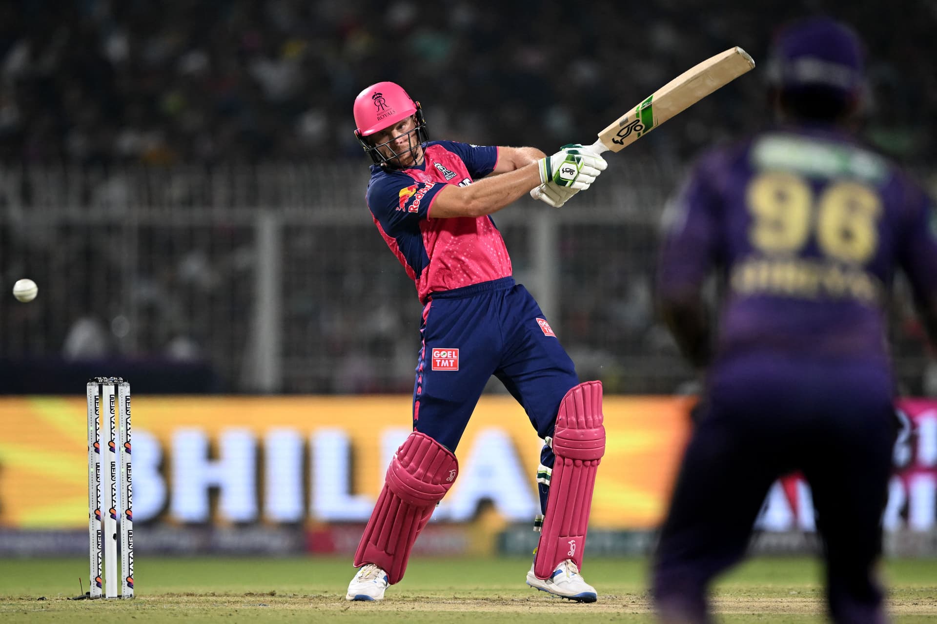 Rajasthan Royals' Jos Buttler plays a shot
