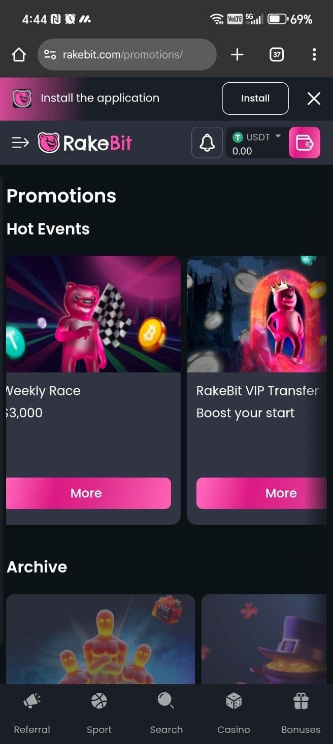 Rakebit Bonuses & Promotions