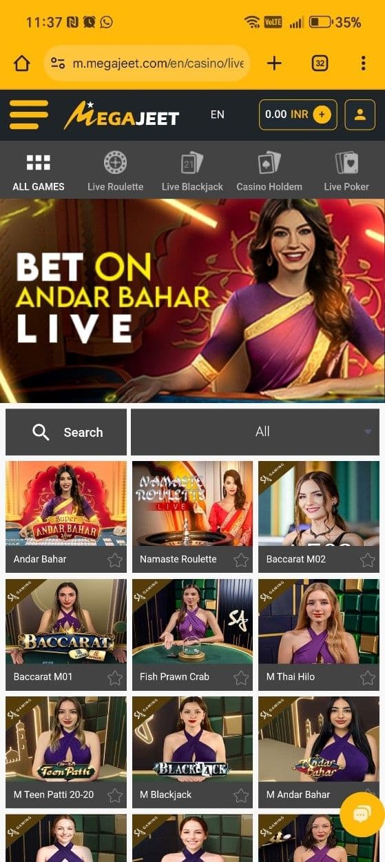 Real Casino Experience at Megajeet