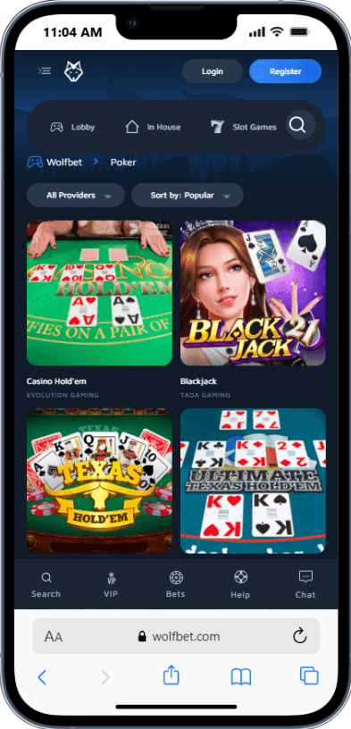 Real Casino Experience at Wolfbet