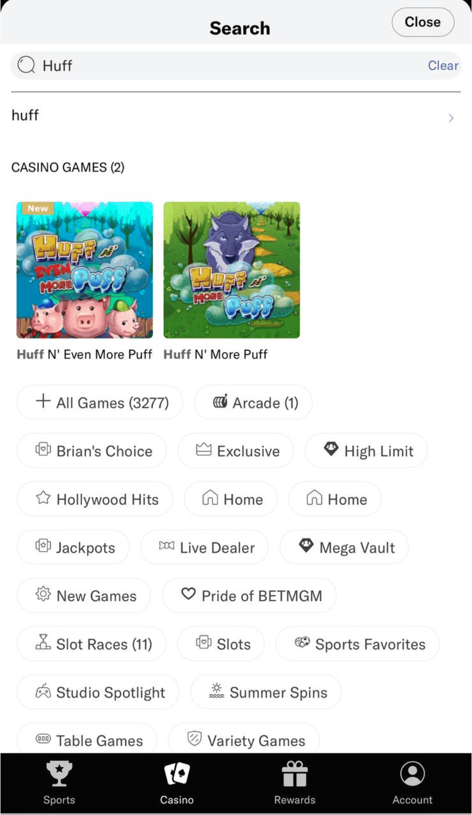 Search for Huff N’ More Puff.
