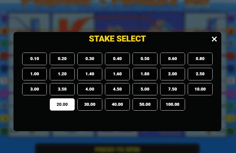 Set your USD bet size according to your budget!