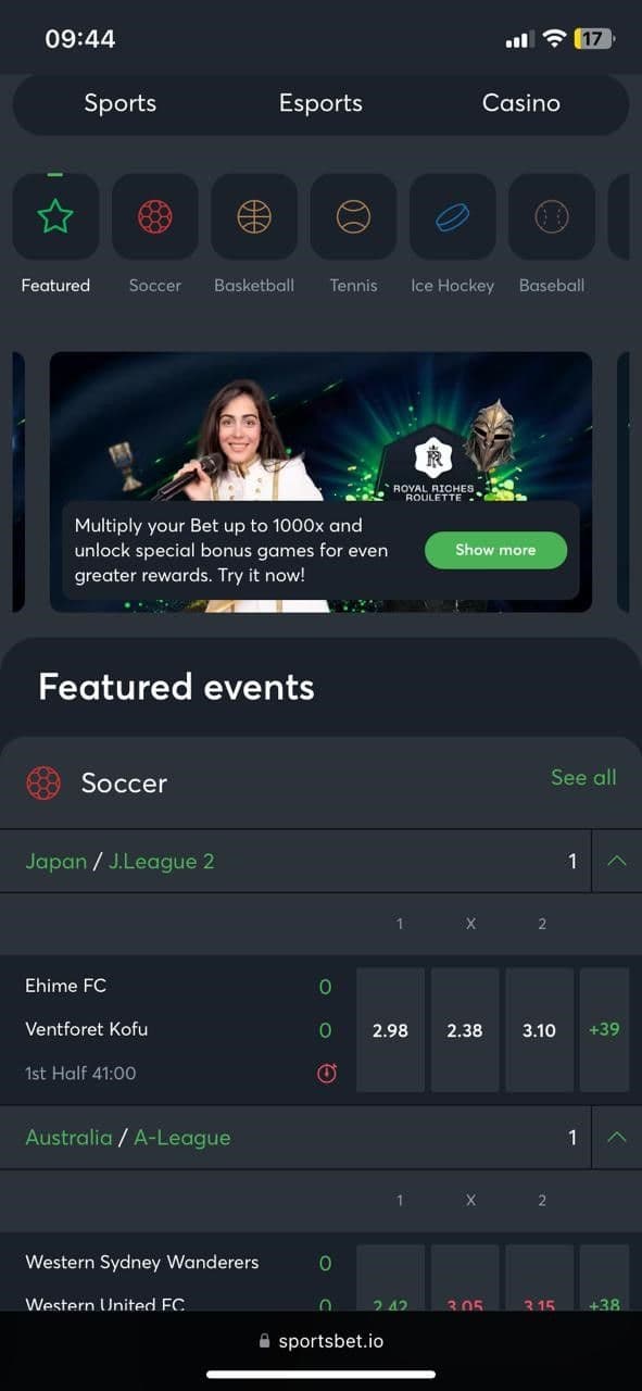 Sportsbet.io User Experience