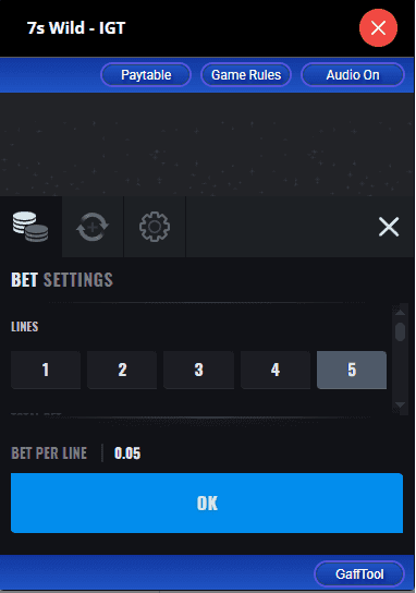 Start by setting your bet amount