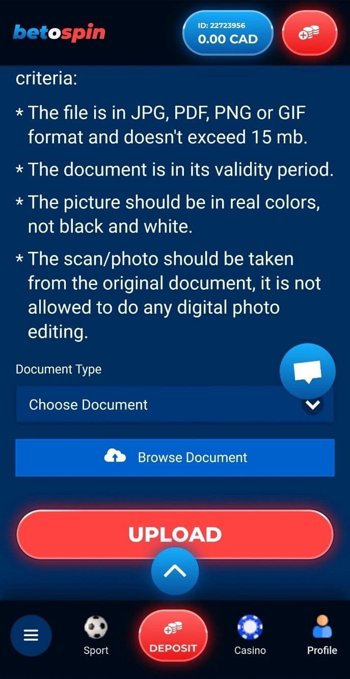 Tap Account and then Documentation