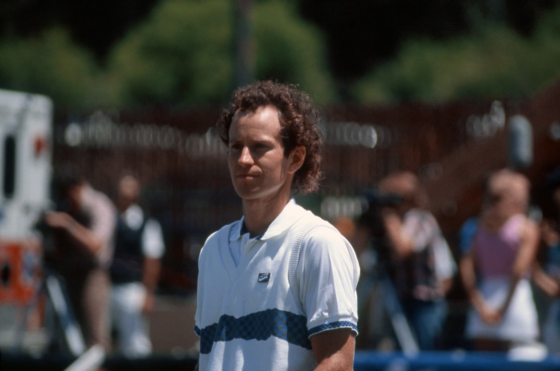 Tennis star John McEnroe plays an exhibition match for Cerebral Palsy Research
