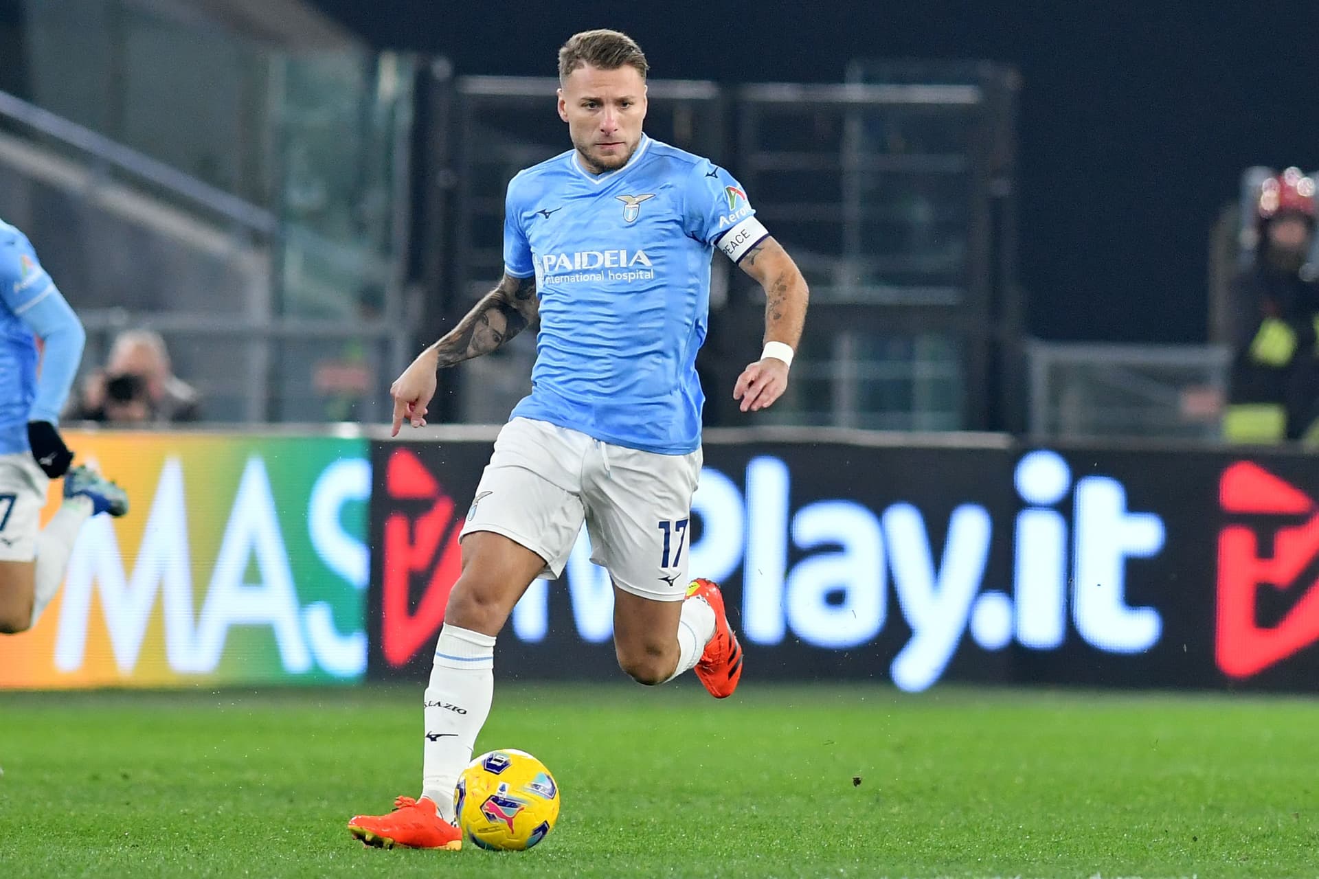 The Lazio player Ciro Immobile during the match Lazio-Inter at the Stadio Olimpico