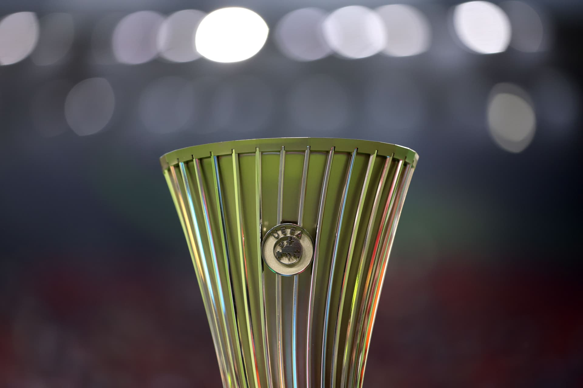 UEFA Europa Conference League Trophy is seen prior to the final match.jpg