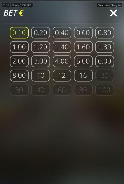 Use the coin icon to set a conservative stake