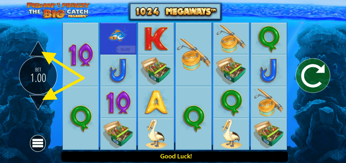 Use the up and down arrows to select a stake between $0.10 and $10.