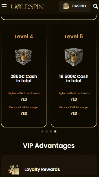 VIP Program & Exclusive Rewards Goldspin