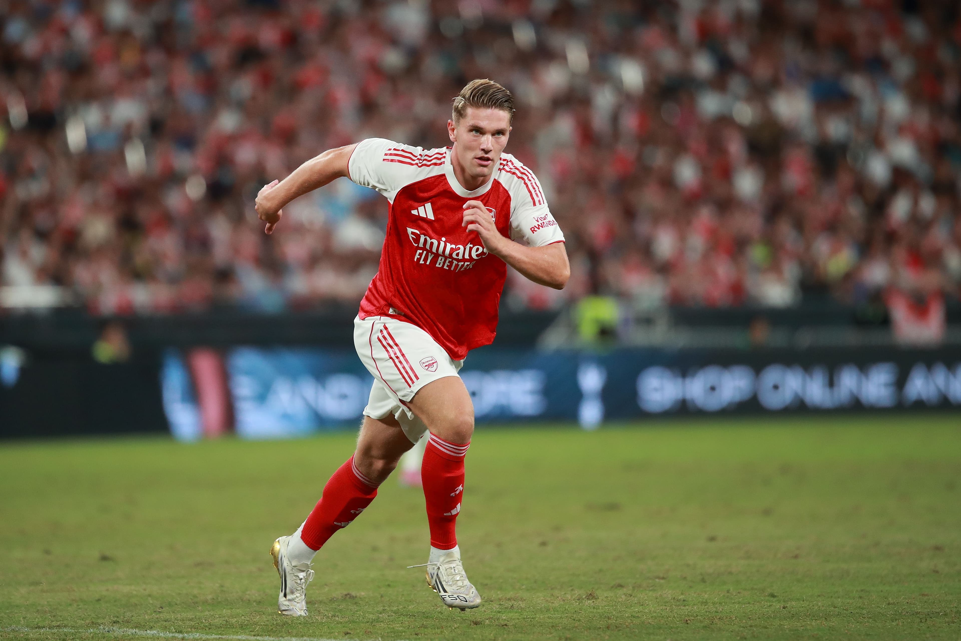 Viktor Gyokeres of Arsenal looks on during the pre-season friendly match between Arsenal and Tottenham Hotspur