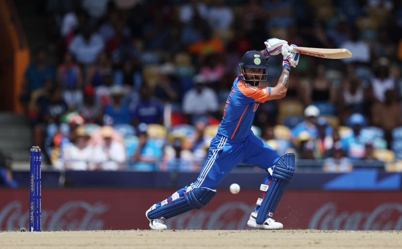 Virat Kohli of India plays a shot during the ICC Men's T20 Cricket World Cup