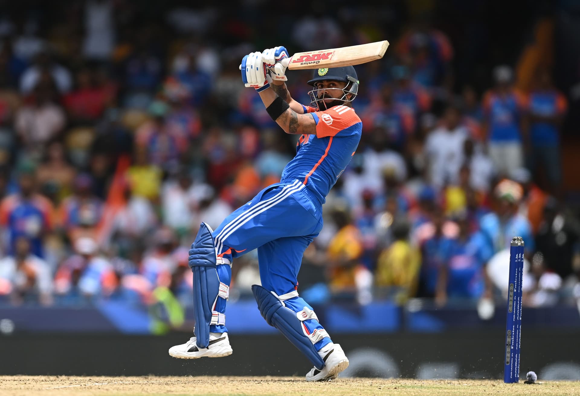 Virat Kohli of India plays a shot during the ICC Men's T20 Cricket World Cup
