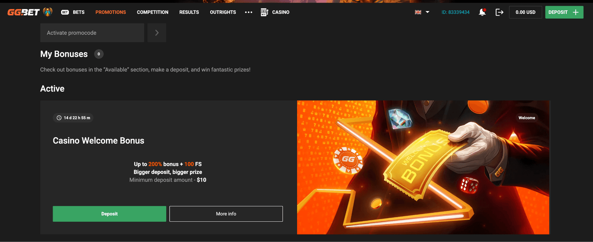 Ggbet casino bonus