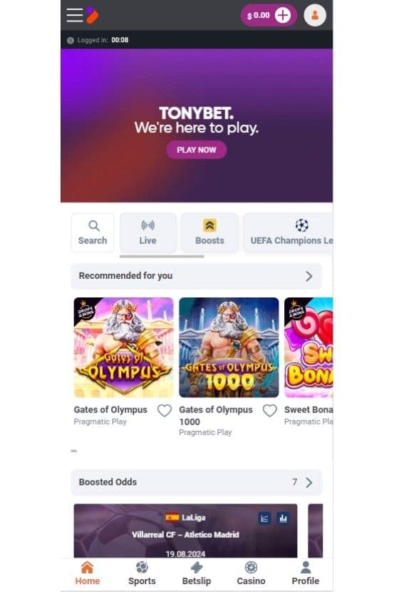 TonyBet Withdrawal Guide Step 1