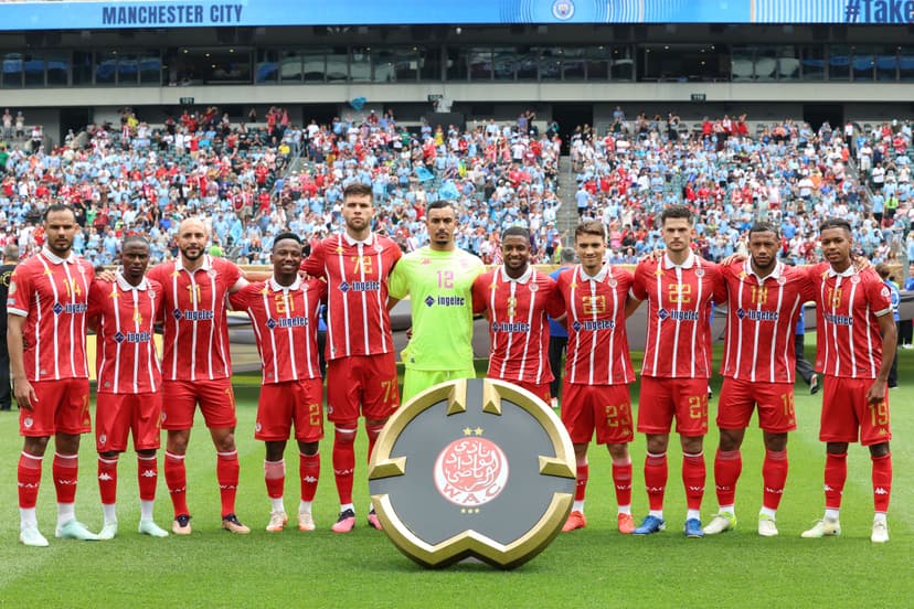 Wydad AC's players pose ahead of the FIFA Club World Cup 2025