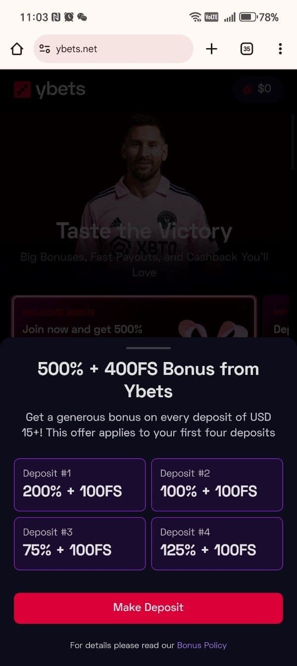 Ybets Welcome Bonus