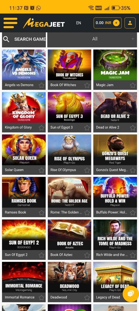 casino games or the sports lobby