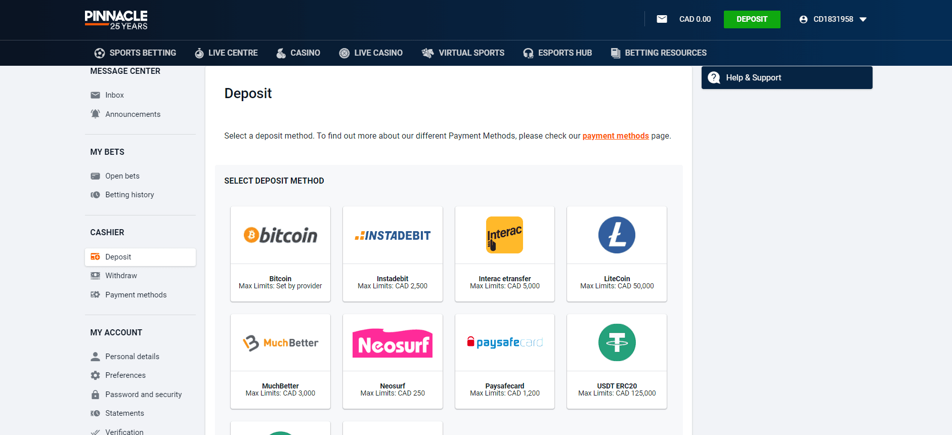 Pinnacle Deposit Method