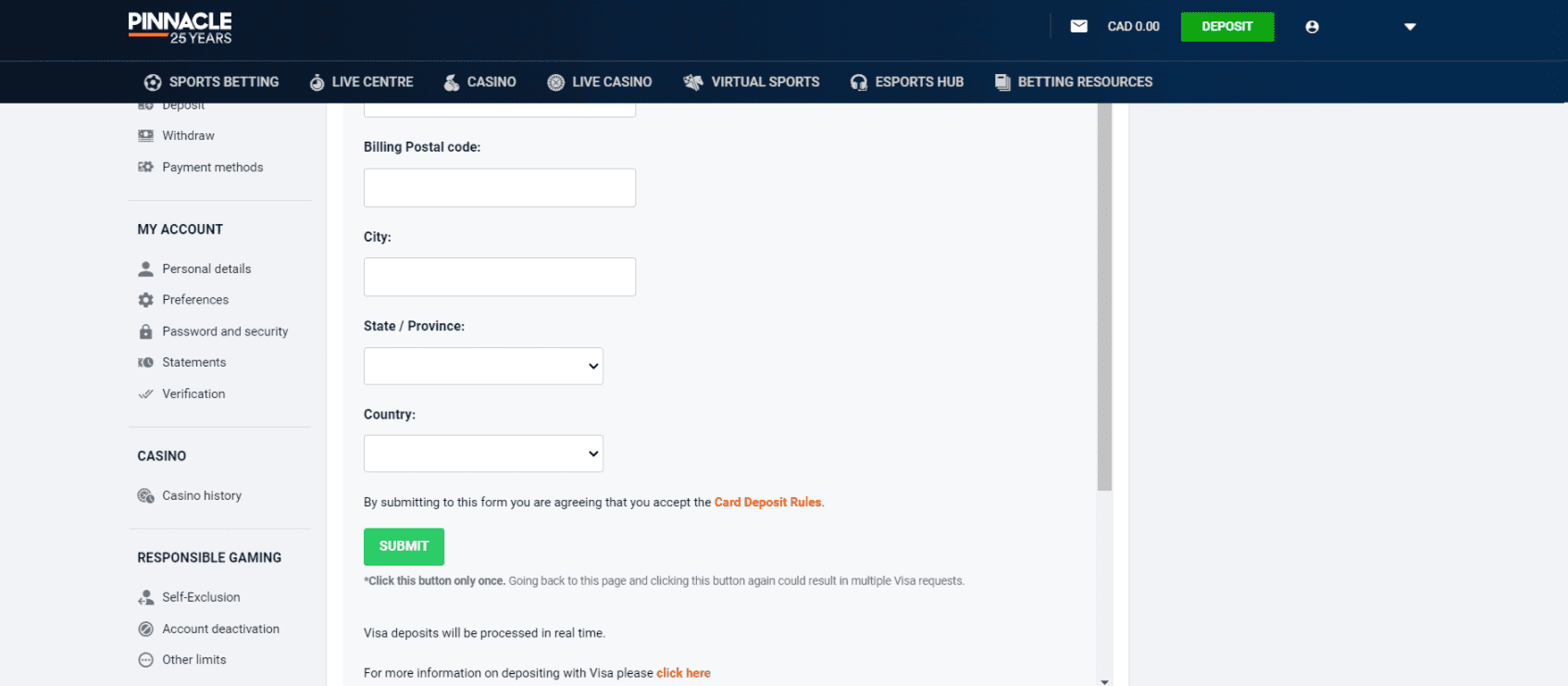 Pinnacle Deposit Method