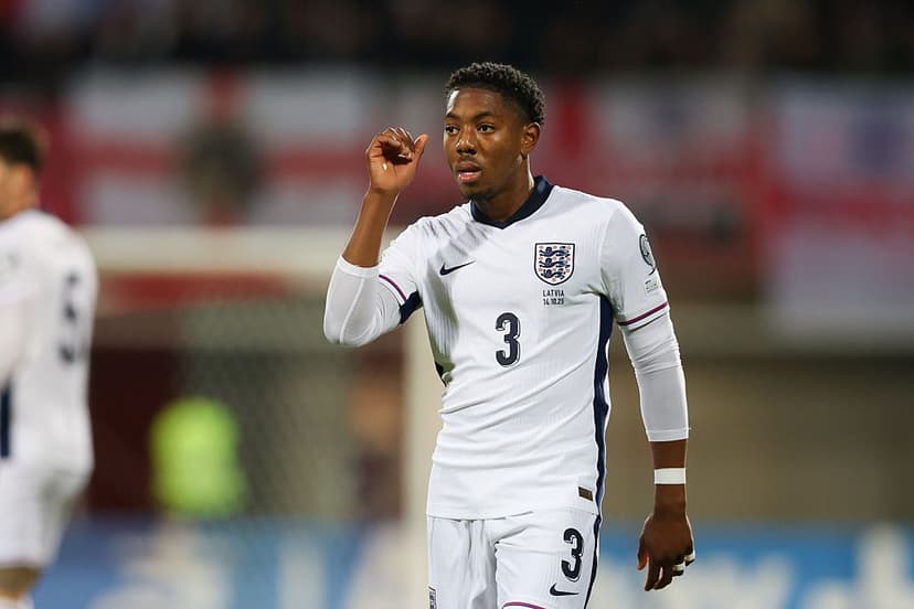 Myles Lewis-Skelly of England seen during European World Cup...